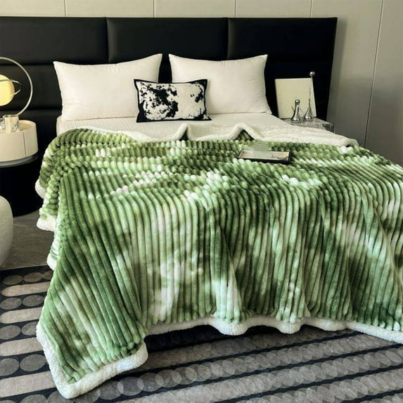 Mbvtdt Sherpa Blanket Twin Plaid Thick Bed Blanket in 60”x80” Size, Super Soft Flannel Fuzzy Fleece Wool Blanket and Wool Milk Fleece Blanket for Couch and Bed Warmth