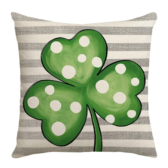 Mbvtdt St Patrick's Day Pillow Shamrock Decorative Sofa Seat Cushion Irish Holiday Home Décor
