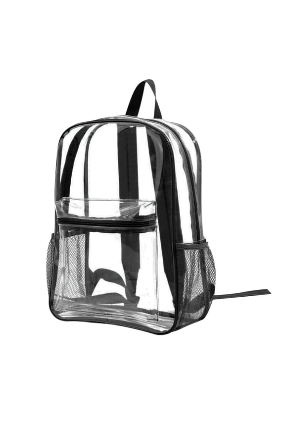 Trail maker Clear Backpack Heavy Duty with Padded Straps,Side Pockets,Heavy Duty PVC Transparent Backpack with Reinforced Strap for College Workplace,Concerts Work Festival Security Travel