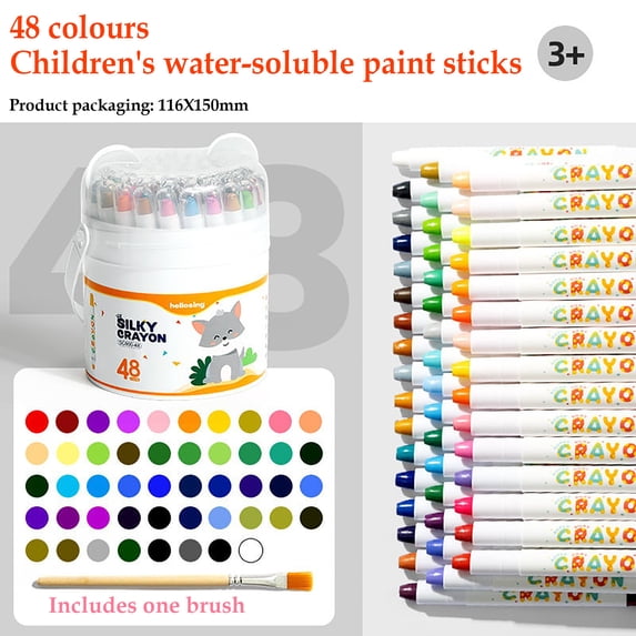 Mbvtdt Twist Crayons:The Ultimate Mess-Free Art Set for Kids,12/24/36/48 Color Rotary Washable Crayons,Super Quick Drying,Multicultural Pastel Gel Crayon,Ultra-Silky Easy-Grip Art Supplies