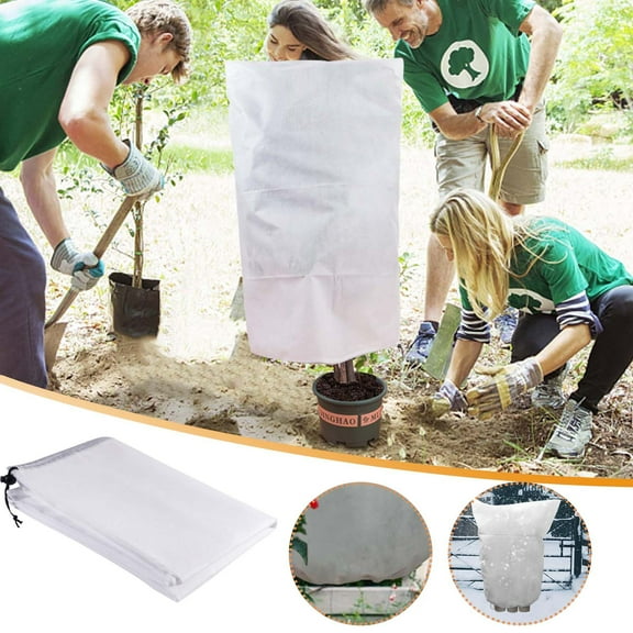 Mbvtdt Winter Plant Covers Freeze Protection,Plant Covers For Winter,Frost Protection Yard Garden Shrub Tree Bag with Zipper Drawstring Reusable Garden Plant Jacket