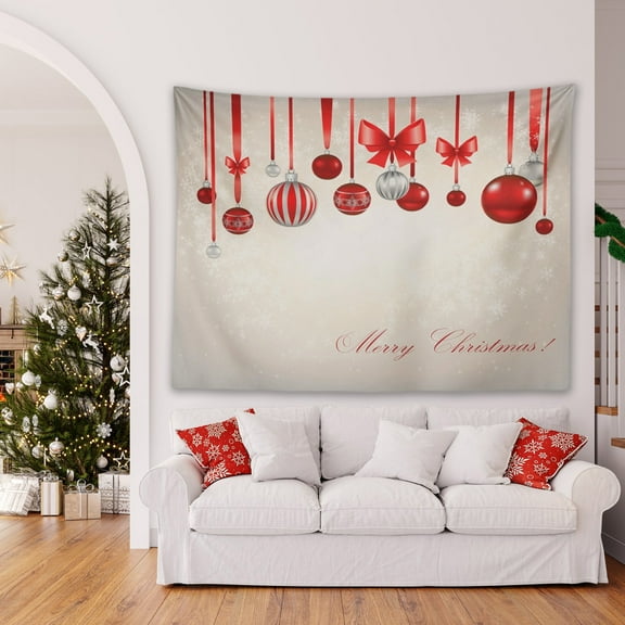 Mbvtdt Winter Xmas Photo Background,Peach Velvet Fabric Wall Tapestry,Christmas Decorative Backdrop for Indoor Holiday Party