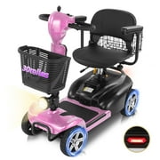 Mbxcooter 30 Miles 4 Wheels Mobility Scooter for Adults&Seniors Up to 300LBS, 350W Electric Powered Wheelchair Device with Extended Battery, Dual Baskets, Rotating Seat, Compact Mobile for Travel