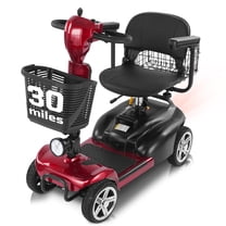 Mbxcooter 4 Wheel Mobility Scooter for Adults/Seniors,15-45 Miles Folding Electric Mobility Scooter,350W Electric Powered Wheelchair Device,Long Range Power Extended Battery,Dual Baskets