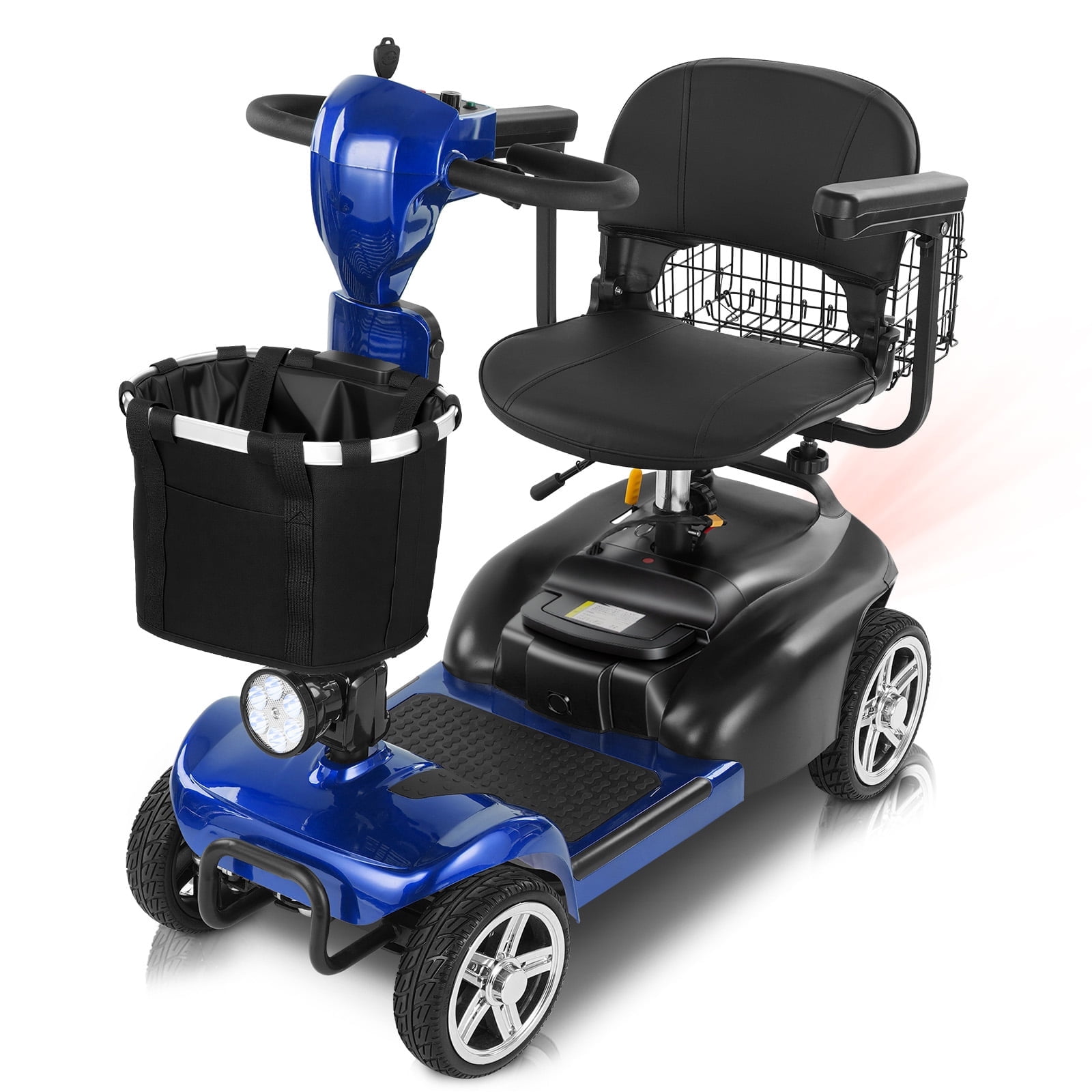 Mbxcooter 15/30 Miles Mobility Scooter,4-Wheel Mobility Scooter for Adults,Seniors,350W Electric Powered Wheelchair Device,Compact Duty Mobile for Travel with Dual Baskets, Rotating Seat