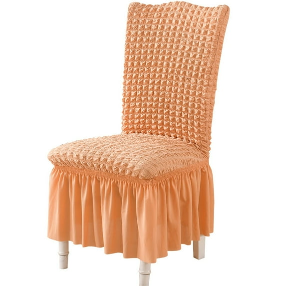 Mbxmh Half Chair Cover Bubble Cloth One-Piece Chair Orange,Plaid Stretch Dining Slipcovers Thick with Chair Cover Skirt,Machine Washable for Kitchen Seat Protectors Wedding Banquet Decor