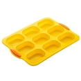thumbnail image 1 of Mbxmh Kitchen Silicone 9-Grid Oval Baguette Cake Mold French Small Bread Baking Tray Mold Non-Stick Heat Resistant Baking Tool Yellow,For Baking Hoagie Rolls, Hot Dog Buns Kitchen Utility, 1 of 3