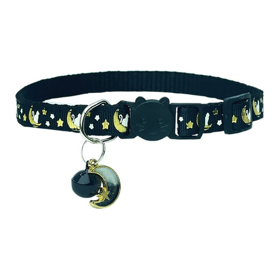 Mbxmh Kitten Collar Black,Adjustable Breakaway Collar with Star Stylish and Comfortable for Your Furry Friend with Safety Buckle for Kitty Puppy Small Pets