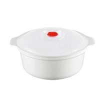 Mbxmh Microwave Heating Soup Bowl Hot Rice Steaming Box White Small,For Noodle Bowl Storage Plate Soup Bowl with Handle,Easy to Store,Microwave Cookware Kitchen College Dorm