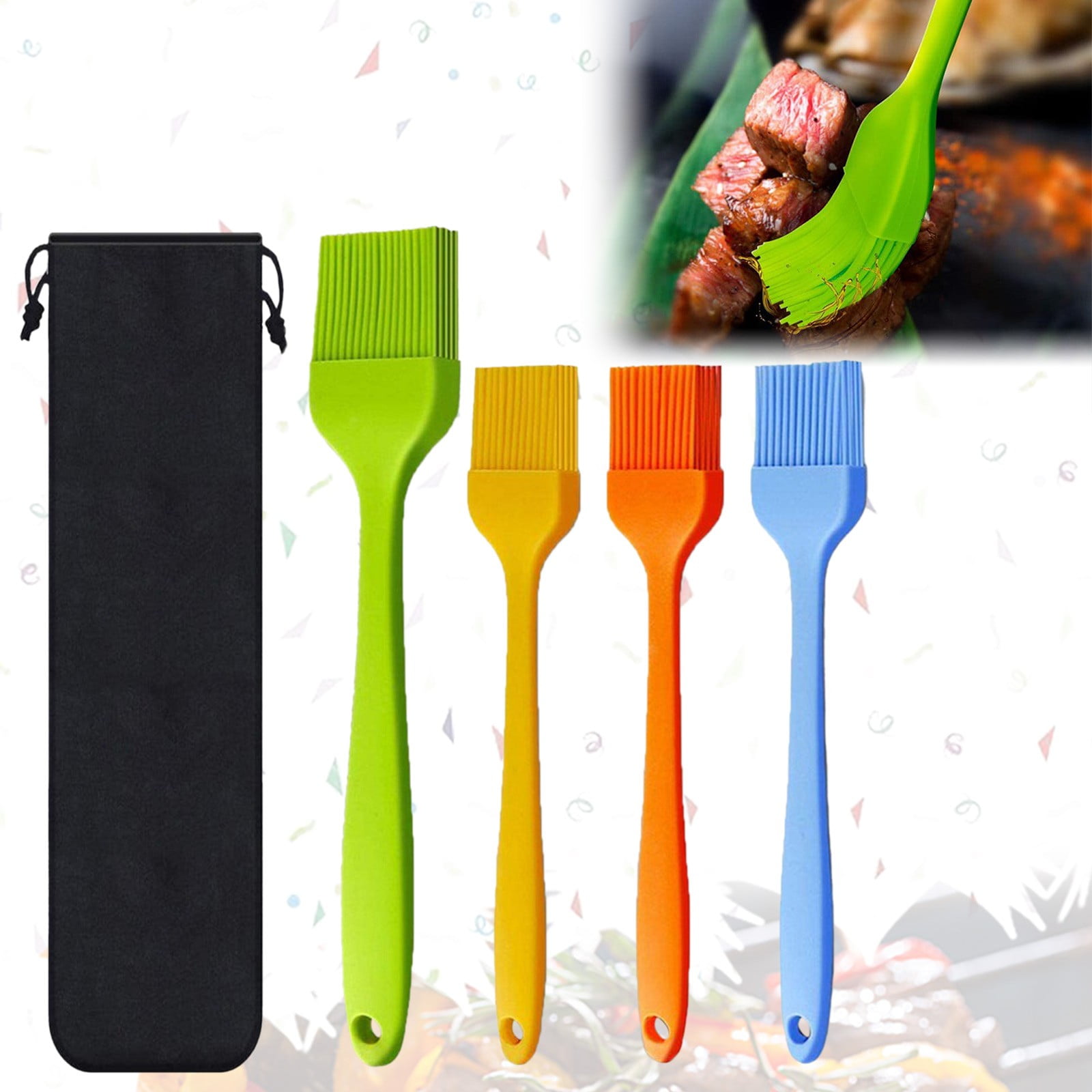Silikon Backpinsel Set 4x Silikon Grillpinsel - Hitzebeständig