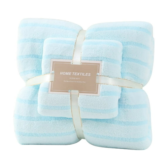 Mbxmh Thick Coral Fleece Towel Blue Towel 35*75Cm Soft Premium Family Microfiber Towel Set Microfiber Coral Velvet Highly Absorbent Towel for Fitness Bathroom