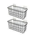 thumbnail image 1 of Mbxmh Wire Shelving Clearance! Kitchen Hanging Basket Wall Mounted Storage Basket Kitchen Bathroom Perforated Storage Basket Storage Basket Shelf 2Pc, 2 Shelves, 4 Hooks, 1 of 2