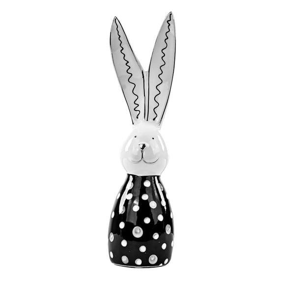 MbyM Dot Rabbit Showpiece, Elegant Animal Statue | Versatile Decor Item for Home, Car, Living Room, Desk, Office & Garden | Ideal Gift for Animal Lovers (Black/White, L)
