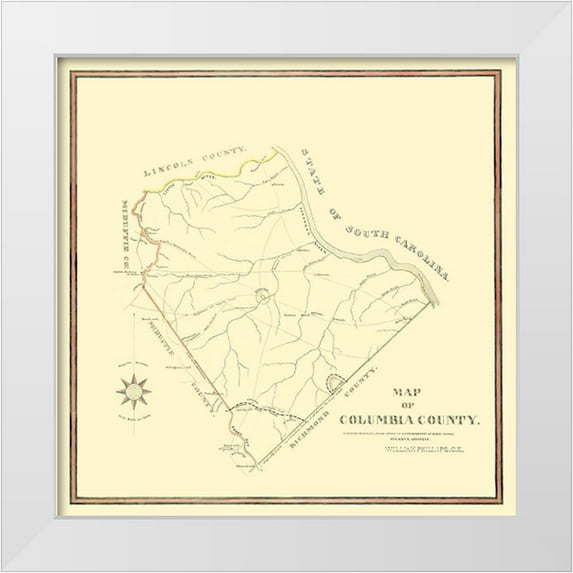 Mc Duffie 12x12 White Modern Wood Framed Museum Art Print Titled - Columbia Georgia - Mc Duffie 1871