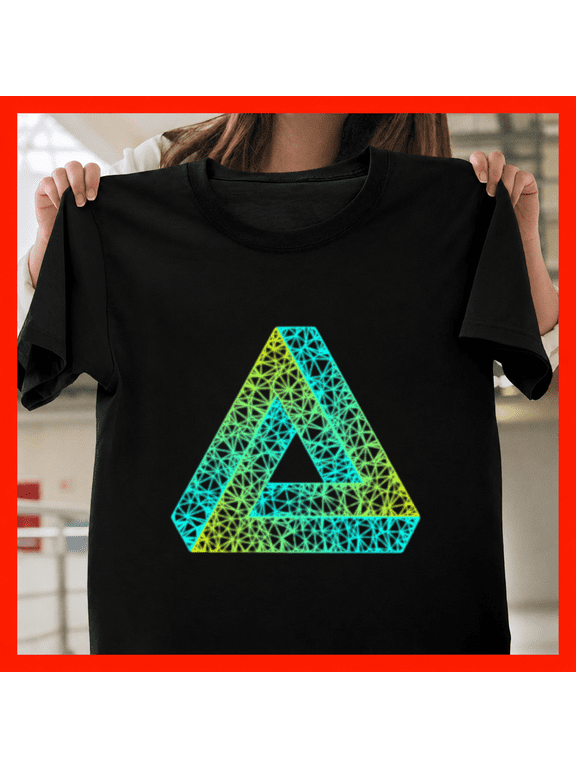 Mc Escher Triangle Impossible Penrose Geometry Illusion Unisex T-Shirt, up to size 5XL