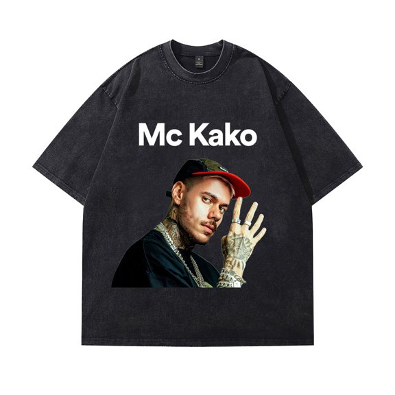 Mc Kako Washed Cotton Tshirt Men Women Funny Crewneck Tees Casual Short Sleeved Top