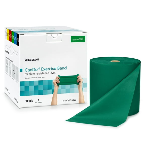 McKesson CanDo Exercise Resistance Band Green Medium Resistance 5" x 50 Yd. 169-5623, 1 Each