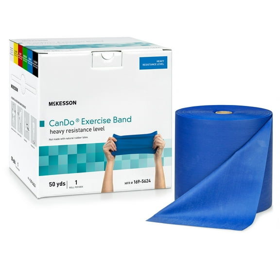 McKesson CanDo Exercise Resistance Band Blue Heavy Resistance 5" x 50 Yd. 169-5624, 1 Each