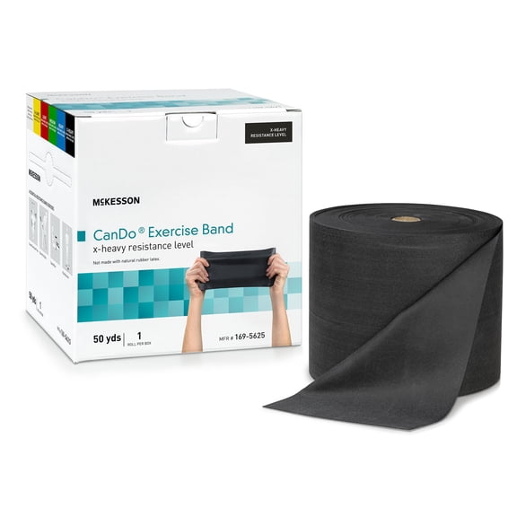 McKesson CanDo Exercise Resistance Band Black X-Heavy Resistance 5" x 50 Yd. 169-5625, 1 Each