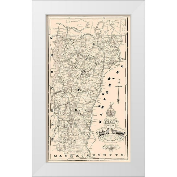Mc Kinley 10x14 White Modern Wood Framed Museum Art Print Titled - Vermont - Mc Kinley 1890