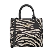 Mc2 Saint Barth Womens Compact Zebra Print Mini Shop Bag Black