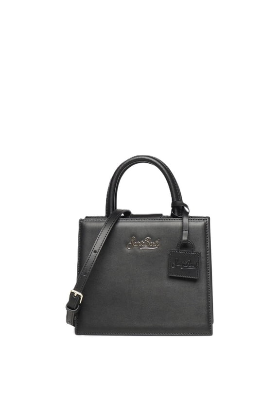 Women's Rectangular Black Handbag With Structured Silhouette Black