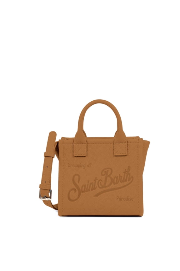 Women's Rectangular Structured Handbag With Embossed Detail Brown