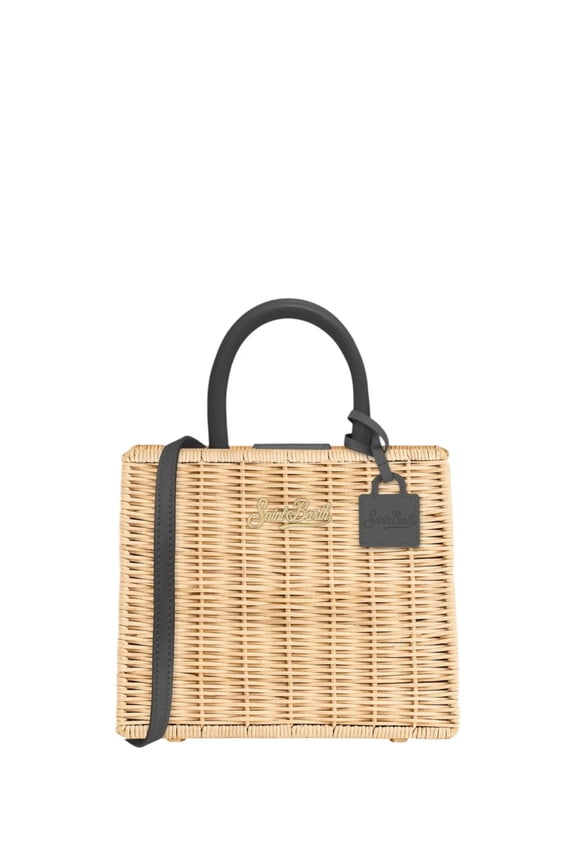 Women's Structured Rectangular Handbag With Smooth Rounded Handles Neutrals