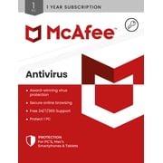 McAfee AntiVirus 1-Year | 1-Device (Windows/Mac OS/Android/iOS)