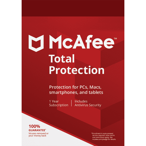 McAfee Total Protection 1-Year | 1-Device (Windows/Mac OS/Android/iOS)
