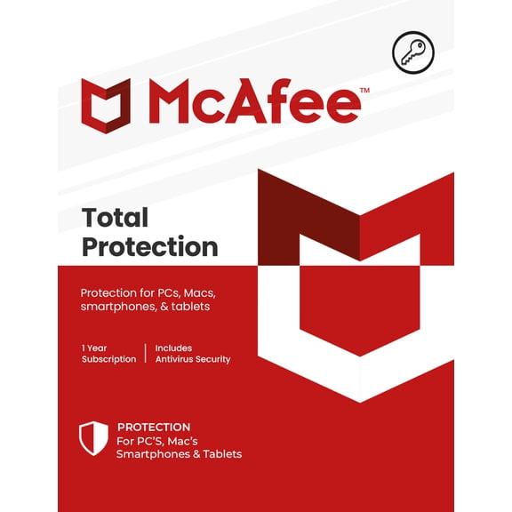 McAfee : Total Protection, 1-Year Subscription for 10 Devices (PC