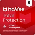 thumbnail image 1 of McAfee Total Protection Antivirus & Internet Security Software (Windows, macOS, Android, iOS, ChromeOS) 2026 - 5 Devices - 1-Year Subscription with Auto-Renewal (Digital Download), 1 of 7