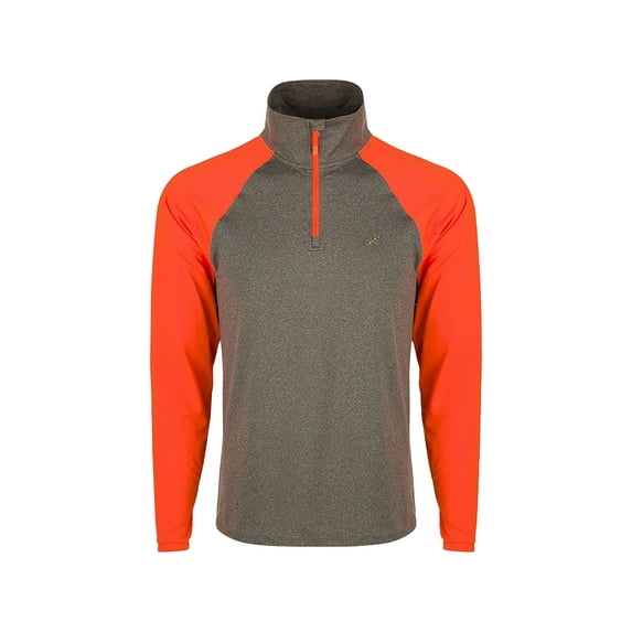 McAlister Men's EST Performance Upland Quarter Zip Shirt Orange/Brown Medium