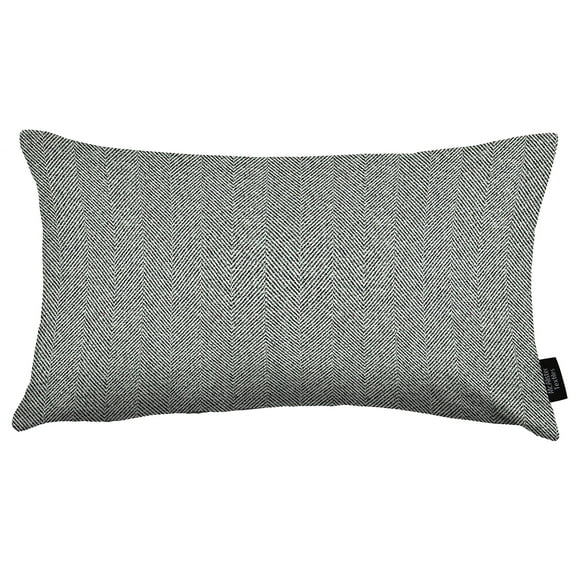 McAlister Textiles Charcoal Gray Luxury Herringbone Throw Pillow Cover 24" x 16" - Rectangle Plain Decorative Scatter Cushion Machine Washable for Home Decor C95