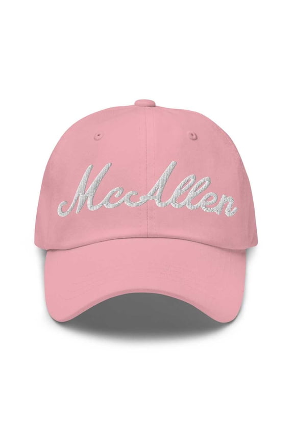 McAllen Baseball Cap McAllen Dad Hat Bold Script Nebraska NE Hat Embroidered Souvenir Gift Pink