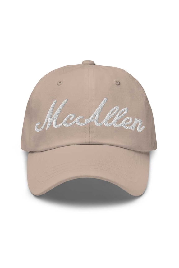 McAllen Baseball Cap McAllen Dad Hat Bold Script Nebraska NE Hat Embroidered Souvenir Gift Stone