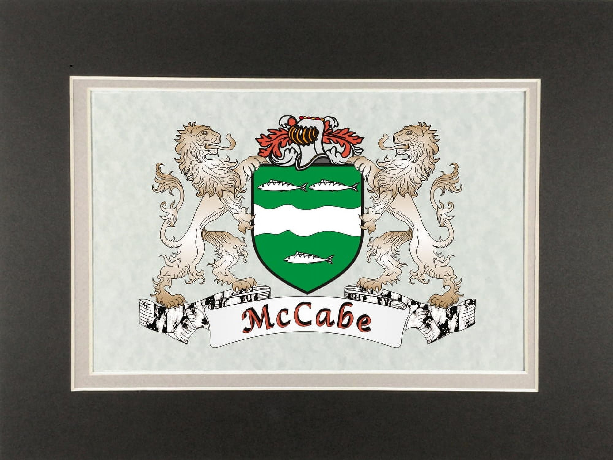 Mccabe Irish Coat Of Arms Print Frameable 9 X 12