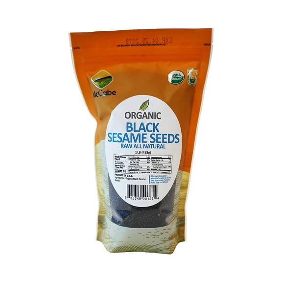 McCabe Organic Black Sesame Seeds - Organic Raw Black Sesame Seed 1lbs | Rich with Fiber & Minerals | USDA and CCOF Certified | Packed in USA