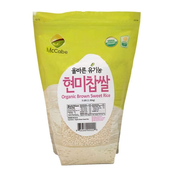McCabe Organic Brown Sweet Rice - Organic Brown Sweet Rice | Rich with Fiber & Minerals | USDA and CCOF Certified | Product of USA | 3Lbs