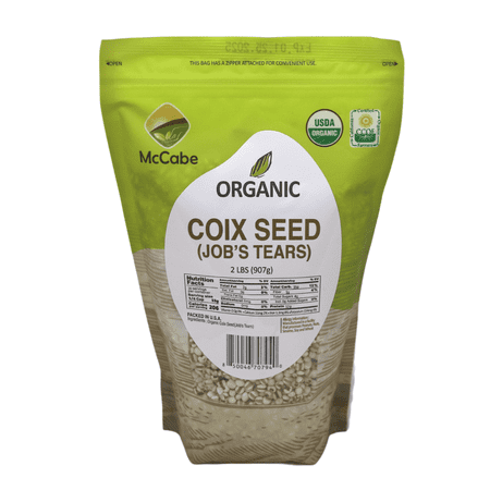 McCabe Organic Coix Seed - Job's Tears 2 Lbs| High Protein and Fiber | USDA and CCOF Certified | Packed in USA