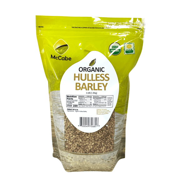 McCabe Organic Hulless Barley 3lbs| USDA and CCOF Certified | Product of USA