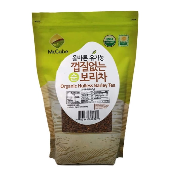 McCabe Organic Hulless Barley Tea - Roasted Hulless Barley Tea - USDA and CCOF Certified, 1.5 lbs (24 Oz)