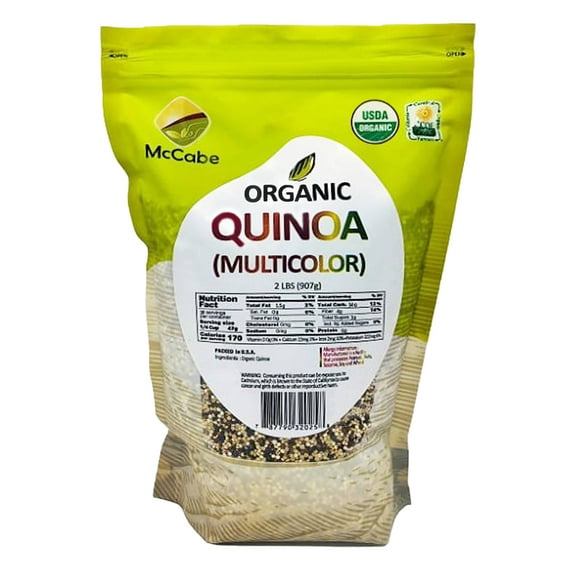 McCabe Organic Multicolor Quinoa - Multicolor Quinoa Organic | Rich with Fiber & Minerals | USDA and CCOF Certified | Packed in USA | 2Lbs
