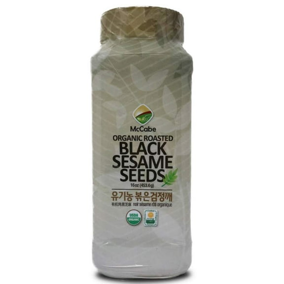 McCabe Organic Roasted Black Sesame Seeds - Organic Toasted Black Sesame Seeds | Rich with Fiber & Minerals | USDA and CCOF Certified | Packed in USA | 16oz