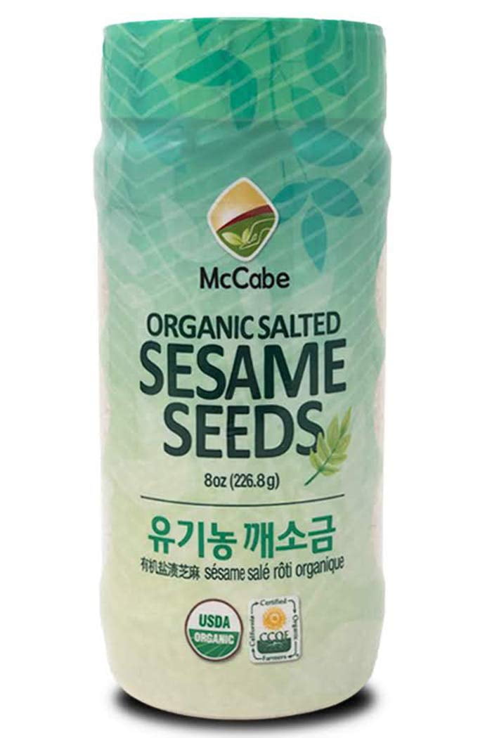 McCabe Organic Roasted Salted Sesame Seeds - Organic Toasted Salted Sesame Seeds | Rich with Fiber & Minerals | USDA and CCOF Certified | Packed in USA | 8oz