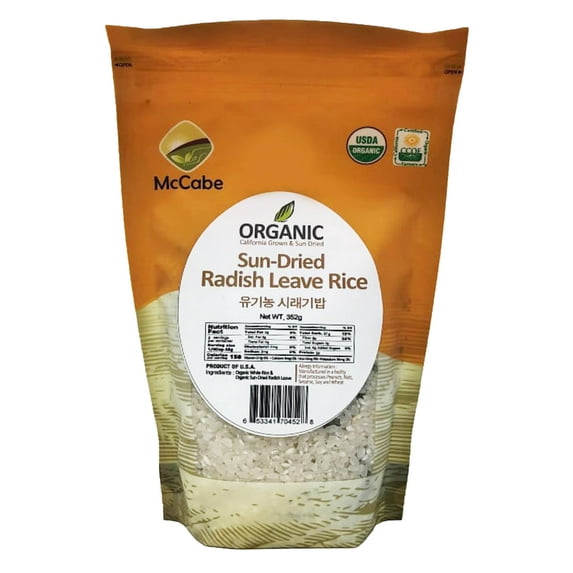 McCabe Organic Sun-Dried Radish Leave Rice - Radish Leaves Rice | Rich with Fiber & Minerals | USDA and CCOF Certified | Product of USA | 352g