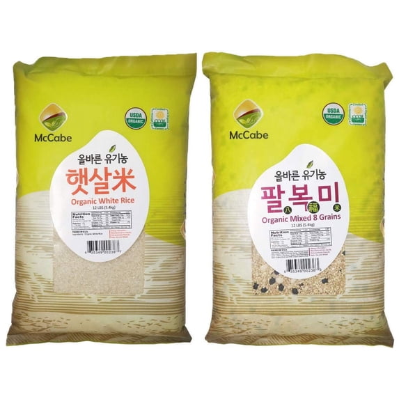 McCabe Organic White Rice & 8 Mixed Grain, 12 Lbs | USDA Certified Organic and CCOF Certified | Rich with Fiber & Minerals | Product of USA