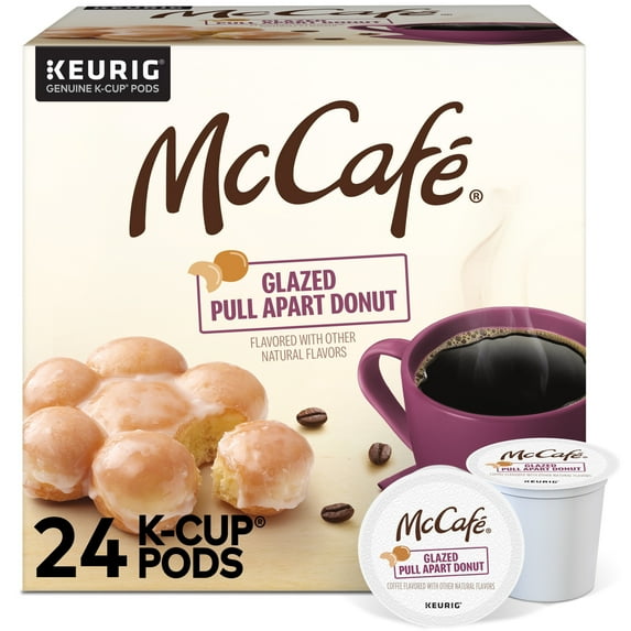 McCafé, Glazed Pull Apart Donut Light Roast K-Cup Coffee Pods, 24 count
