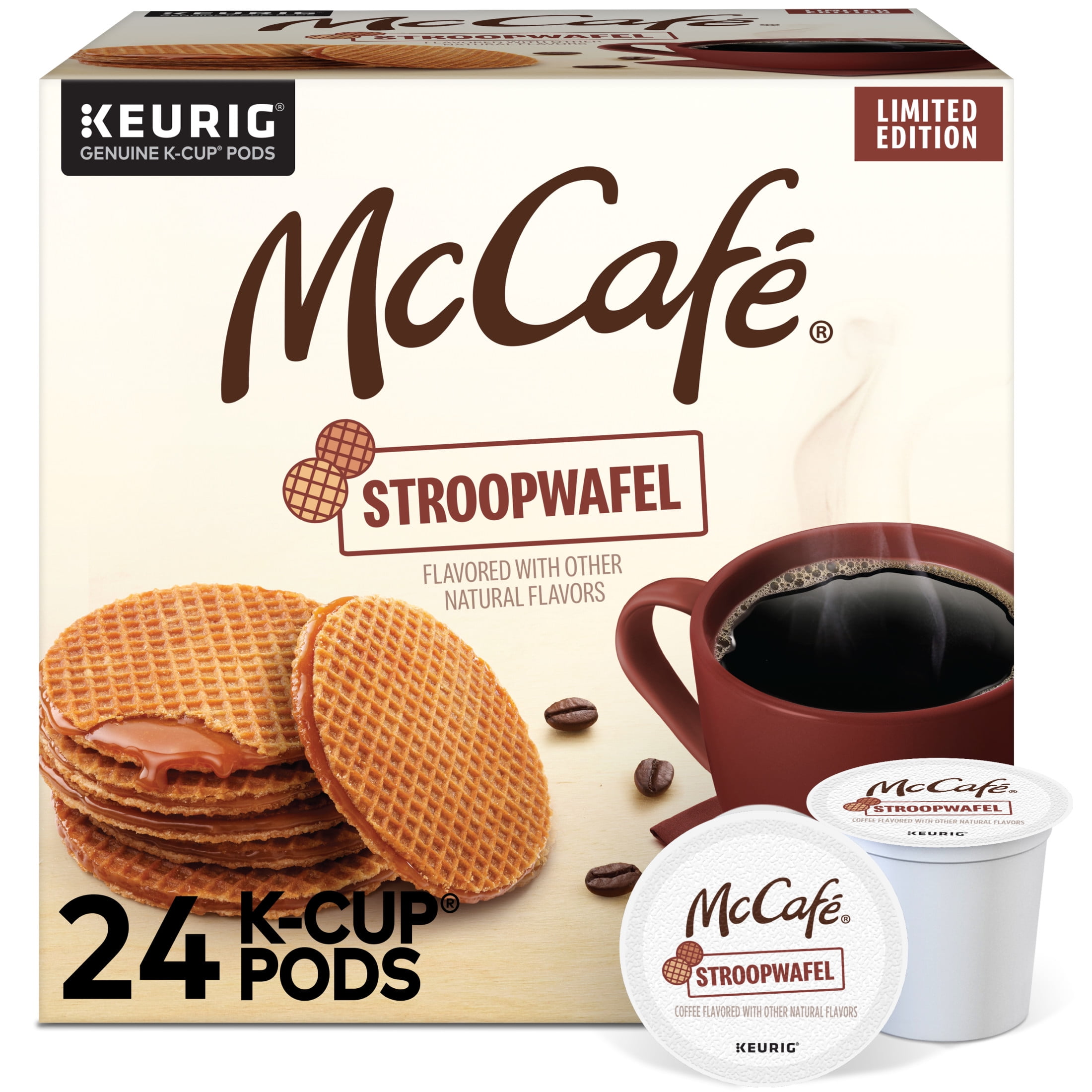 McCafé Brand Light Roast Stroopwafel Coffee K-Cup Pods, 24