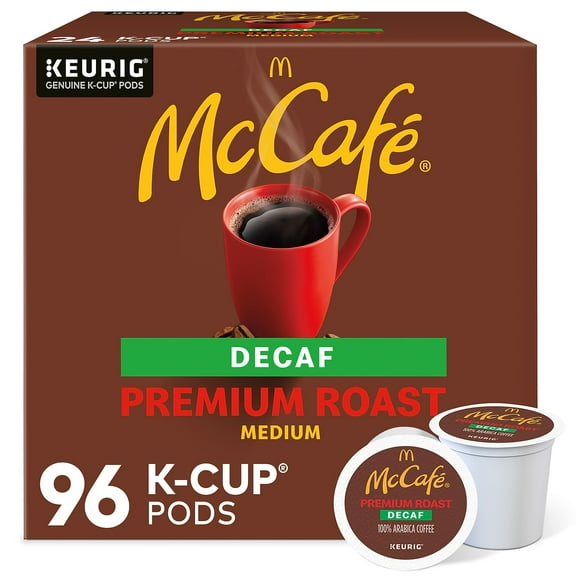 (4 pack) (4 pack) McCafe, Decaf Premium Medium Roast K-Cup Coffee Pods, 24 Count